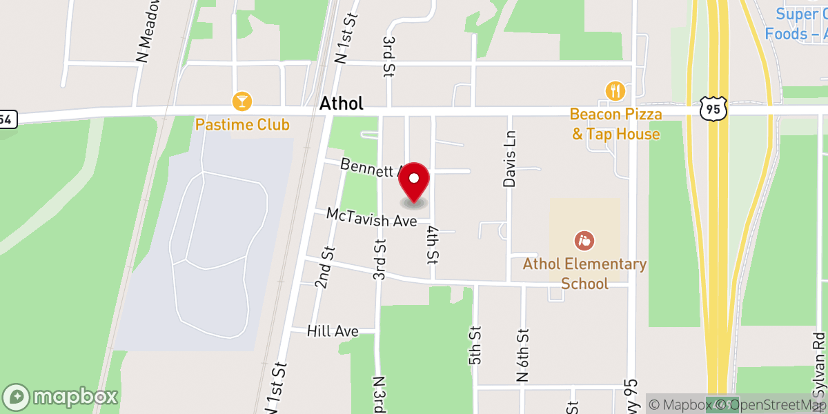 Map showing location of Athol Church of God