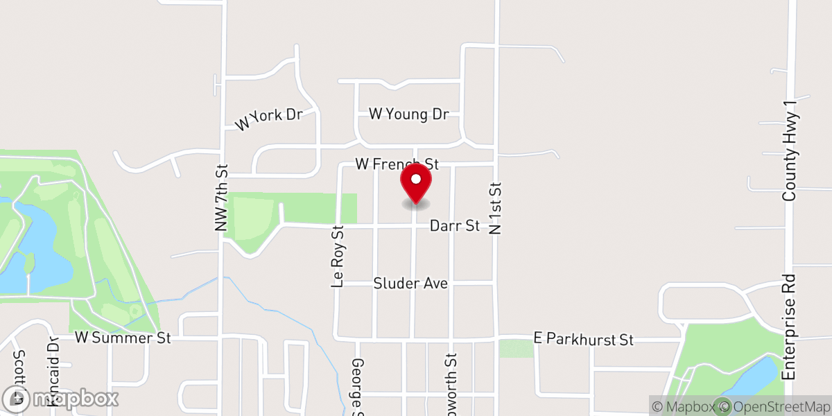 Map showing location of North Side Pentecostal Church