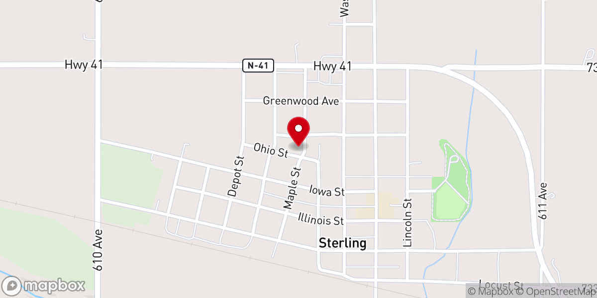 Map showing location of Saint John Lutheran Church