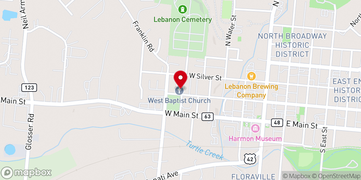 Map showing location of St. Therese the Little Flower Church