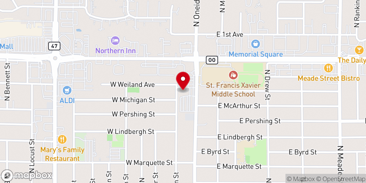 Map showing location of Appleton Pentecostal Assembly