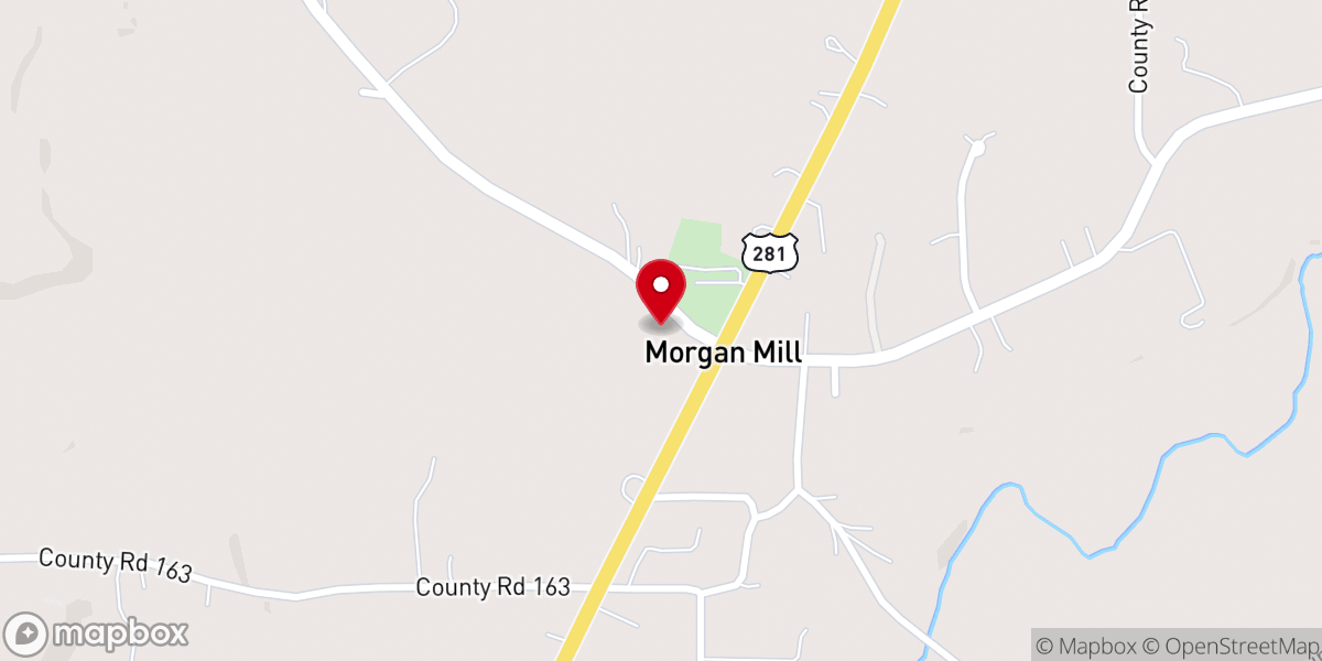 Map showing location of Morgan Mill Baptist Church