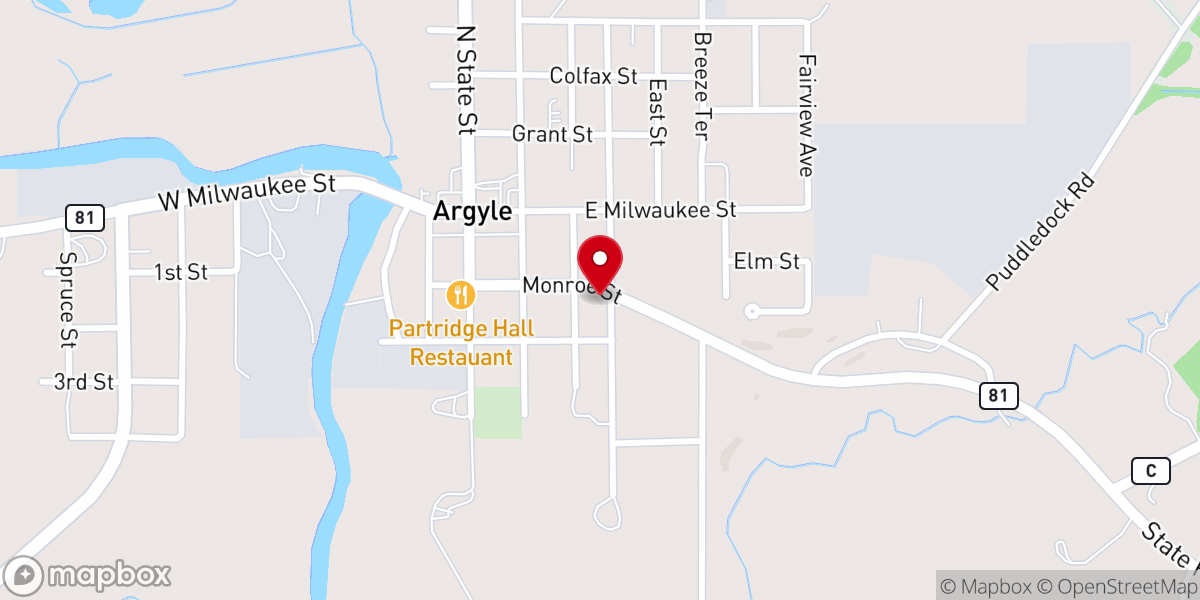 Map showing location of Yellowstone Lutheran Church