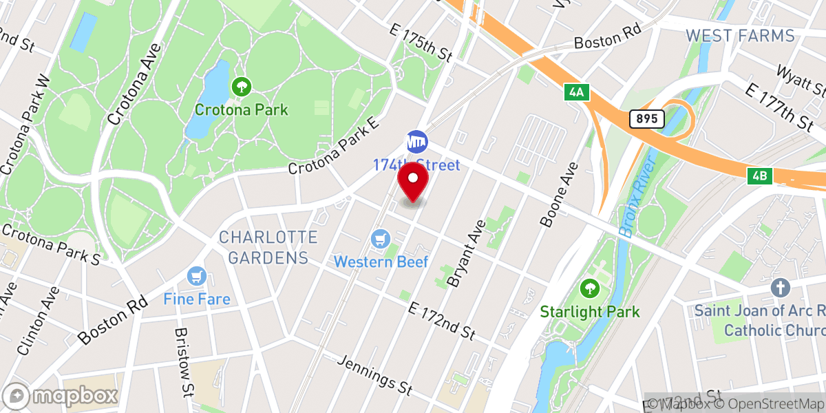 Map showing location of Madison Square Boys and Girls Club - Joel E. Smilow Clubhouse