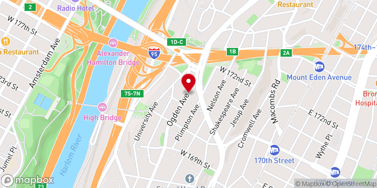 Map showing location of Iglesia Pentecostal