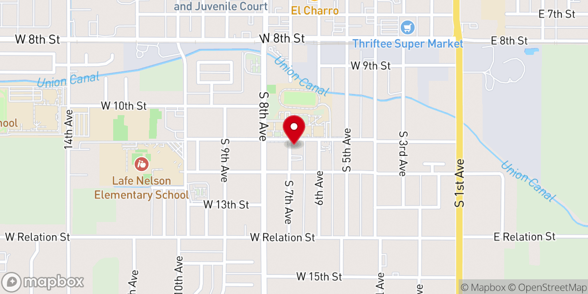 Map showing location of San Carlos Apache Baptist Church