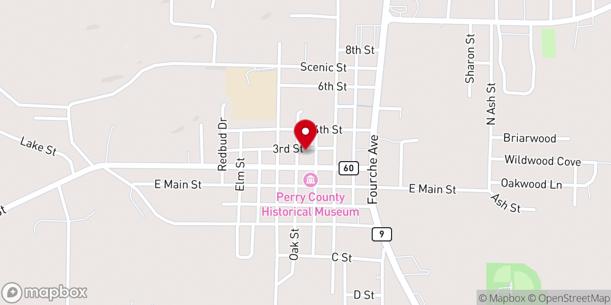 Map showing location of Perryville Church of Christ