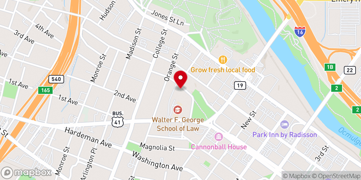 Map showing location of Cooperative Baptist Fellowship of Georgia Inc