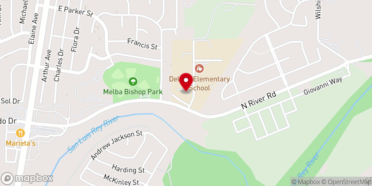 Map showing location of First Baptist Church of San Luis Rey