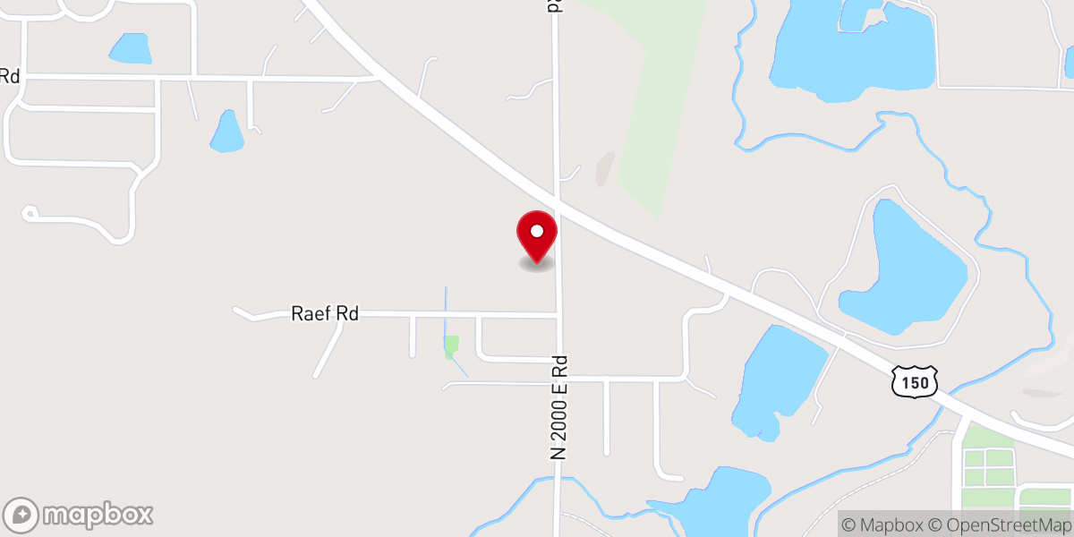 Map showing location of Living Hope Christian Church (Downs, IL)