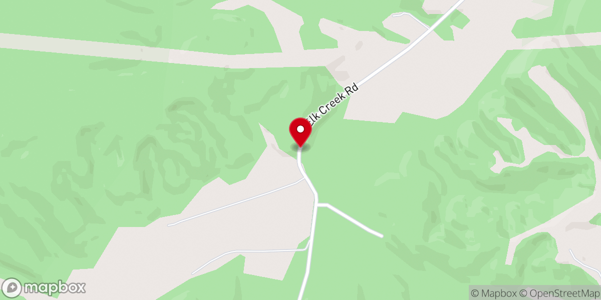 Map showing location of Elk Creek Baptist Church