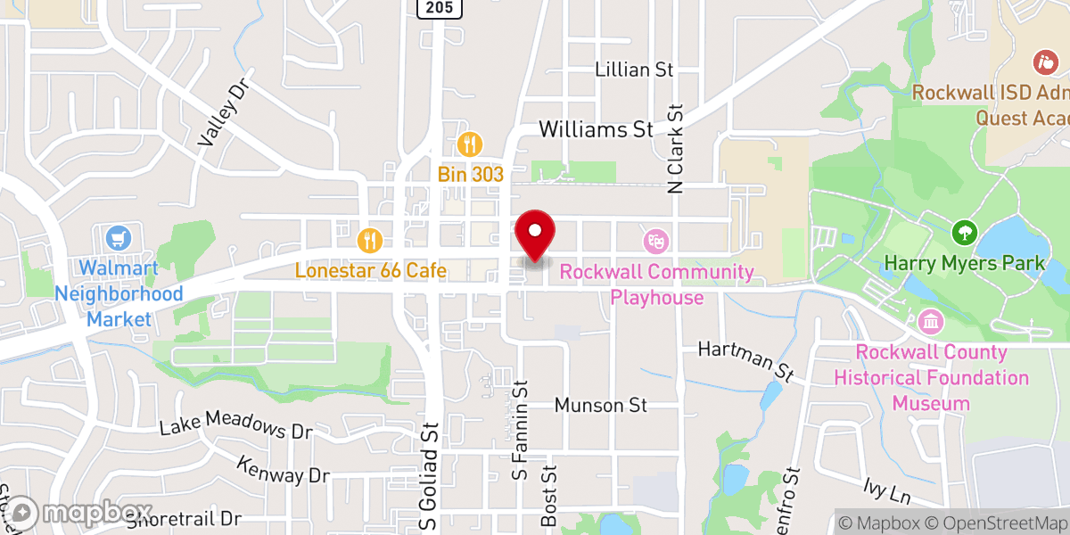 Map showing location of Redeemer Rockwall