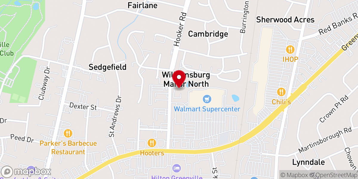 Map showing location of Progressive Free Will Baptist Church