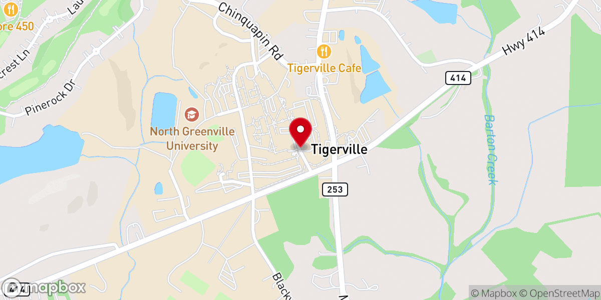 Map showing location of Turner Chapel: North Greenville University