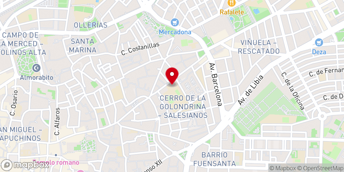 Map showing location of Santuario de María Auxiliadora