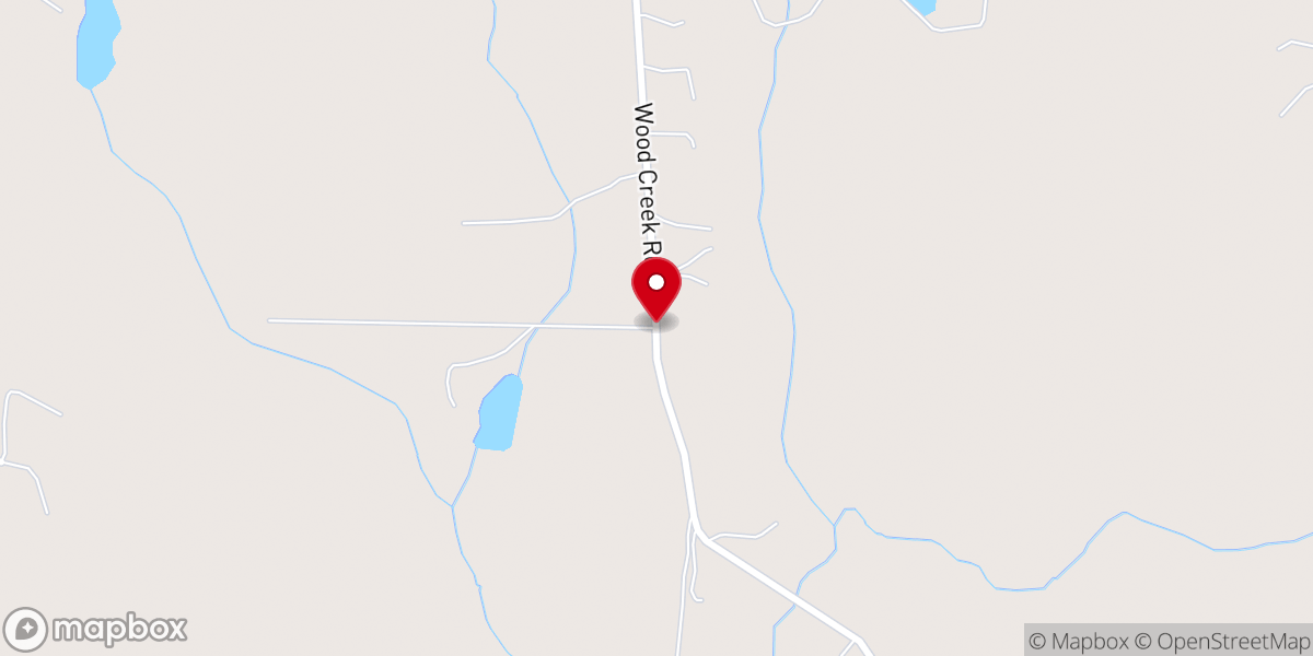 Map showing location of Church at Wood Creek