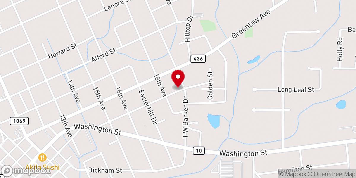 Map showing location of Sweet Rest Baptist Church