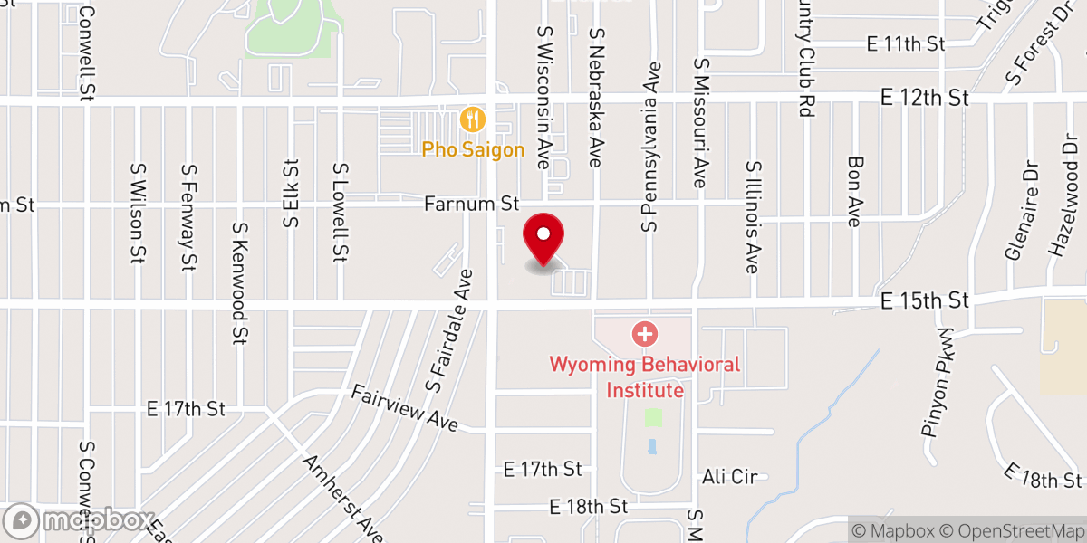 Map showing location of Prince of Peace Lutheran Church