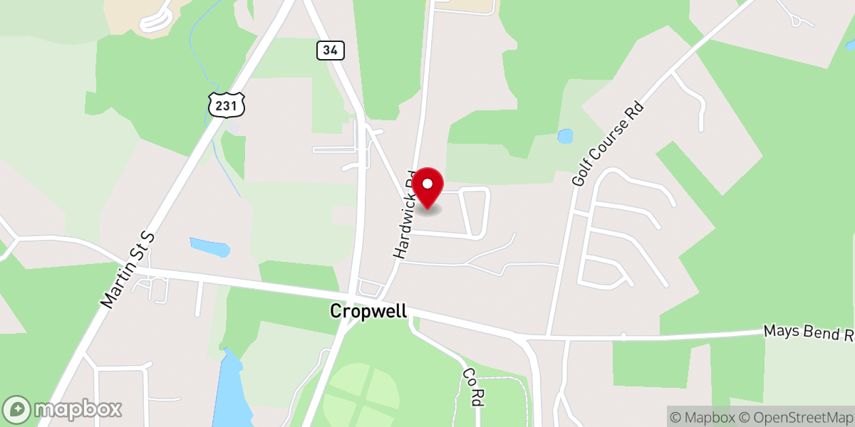 Map showing location of Cropwell Baptist Church