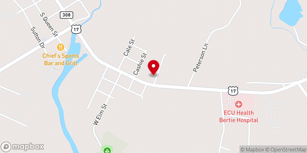 Map showing location of Faith Church