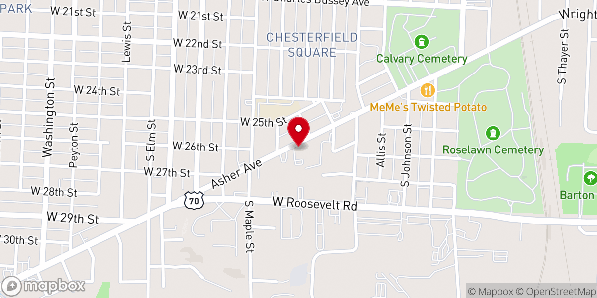Map showing location of Greater Works Christian Church