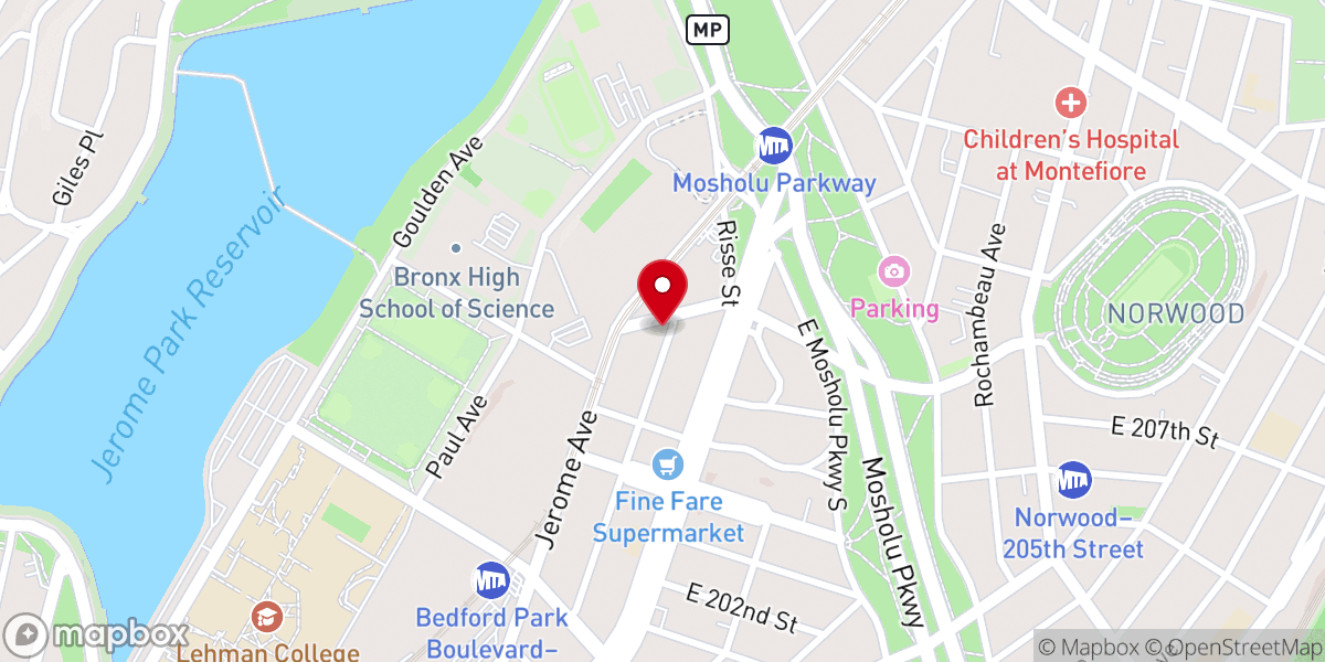 Map showing location of Iglesia Pentecostal Emanuel