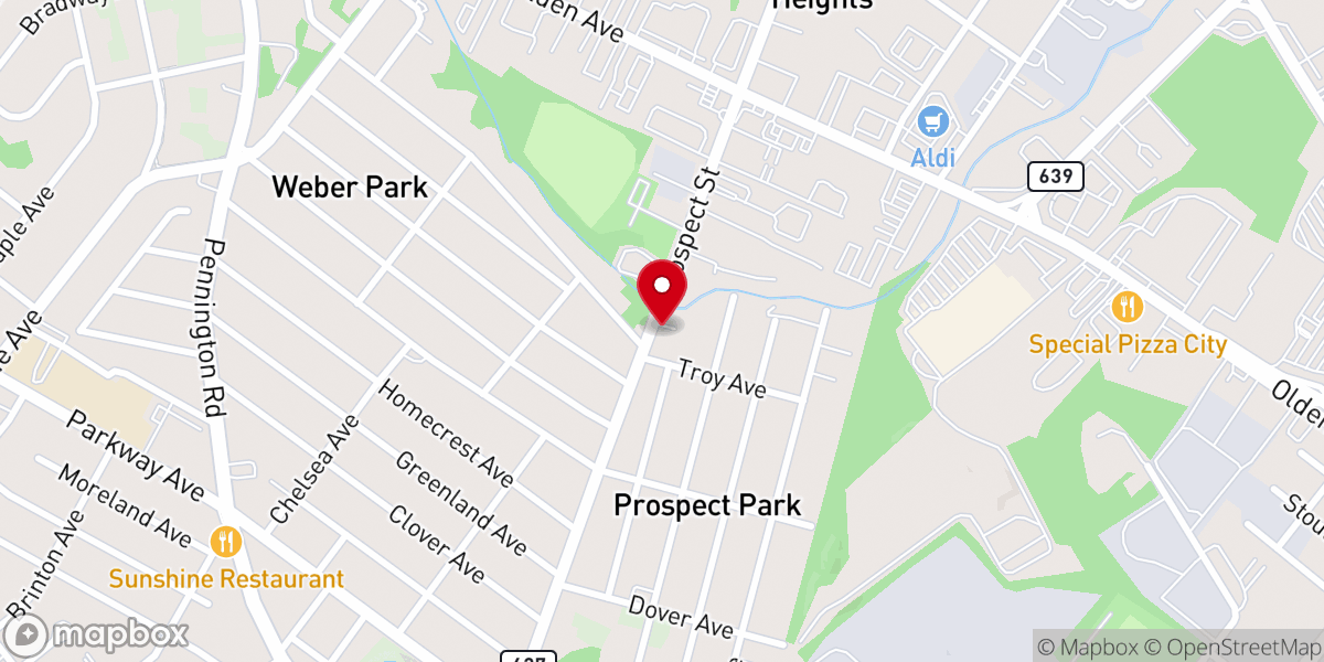 Map showing location of Riverside Memorial Chapels Inc