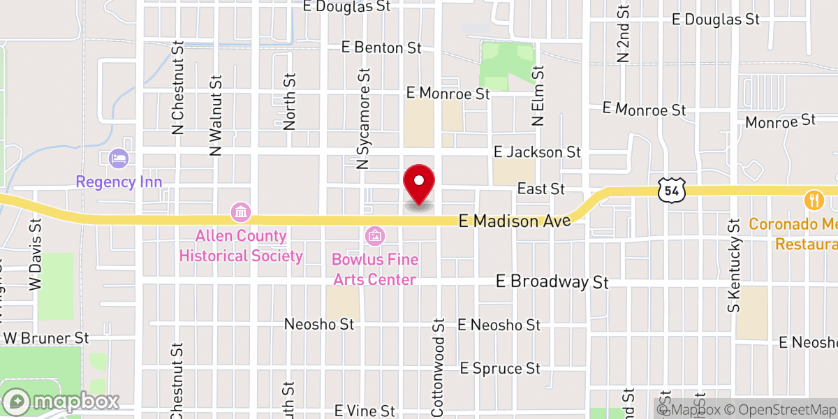 Map showing location of Sunday Soups C/o (First Presbyterian Church) - Food Distribution Center