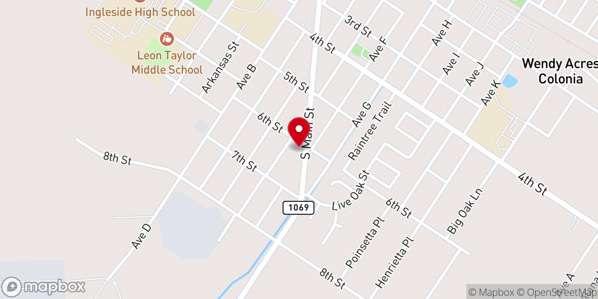 Map showing location of Ingleside First Assembly of God Church