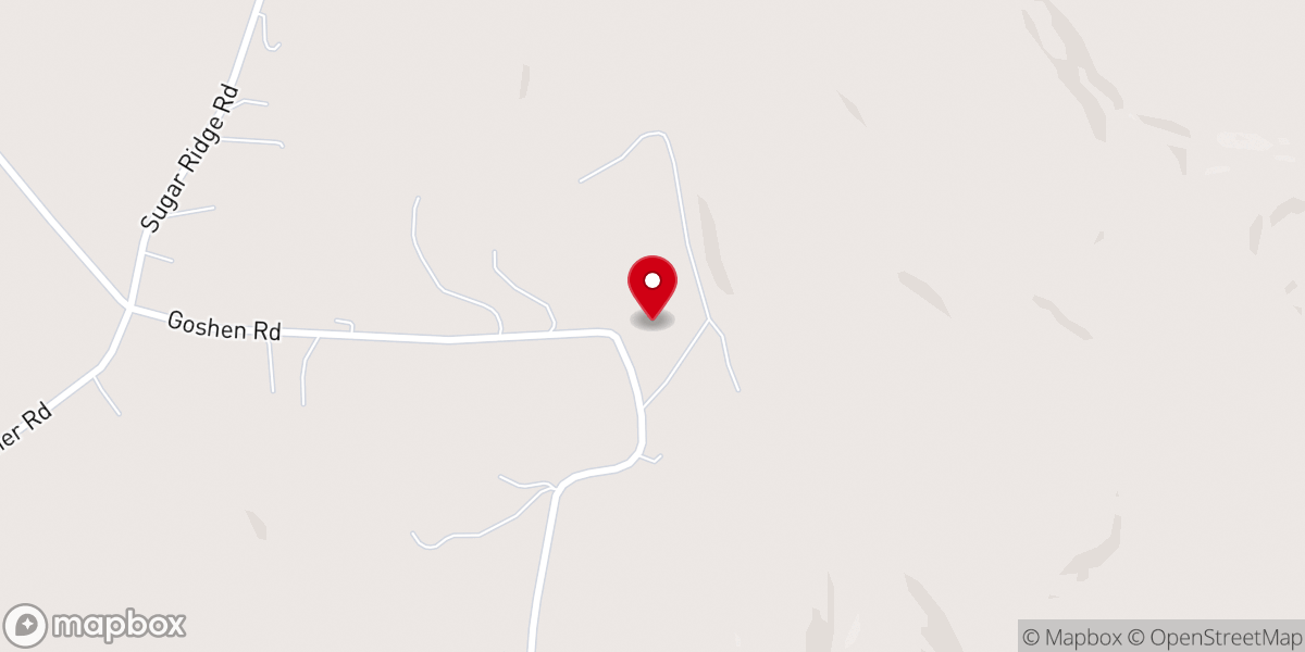 Map showing location of Goshen Church