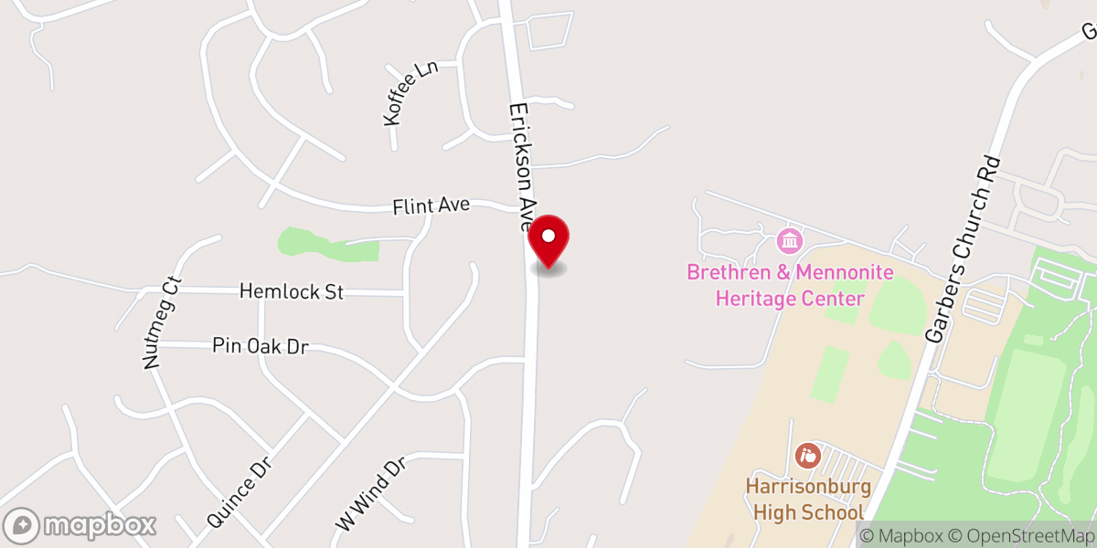 Map showing location of Slavic Christian Church of Harrisonburg