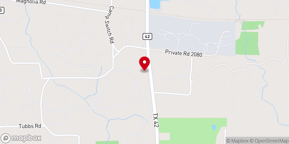Map showing location of Sabine Valley Baptist Church