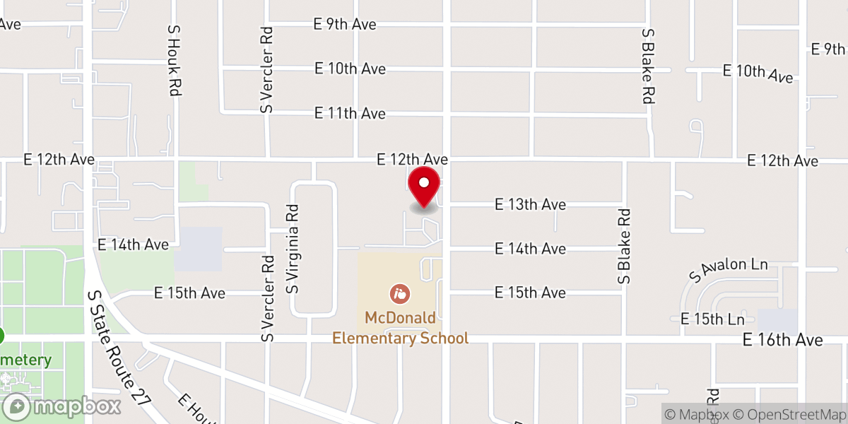 Map showing location of Spokane Valley Baptist Church