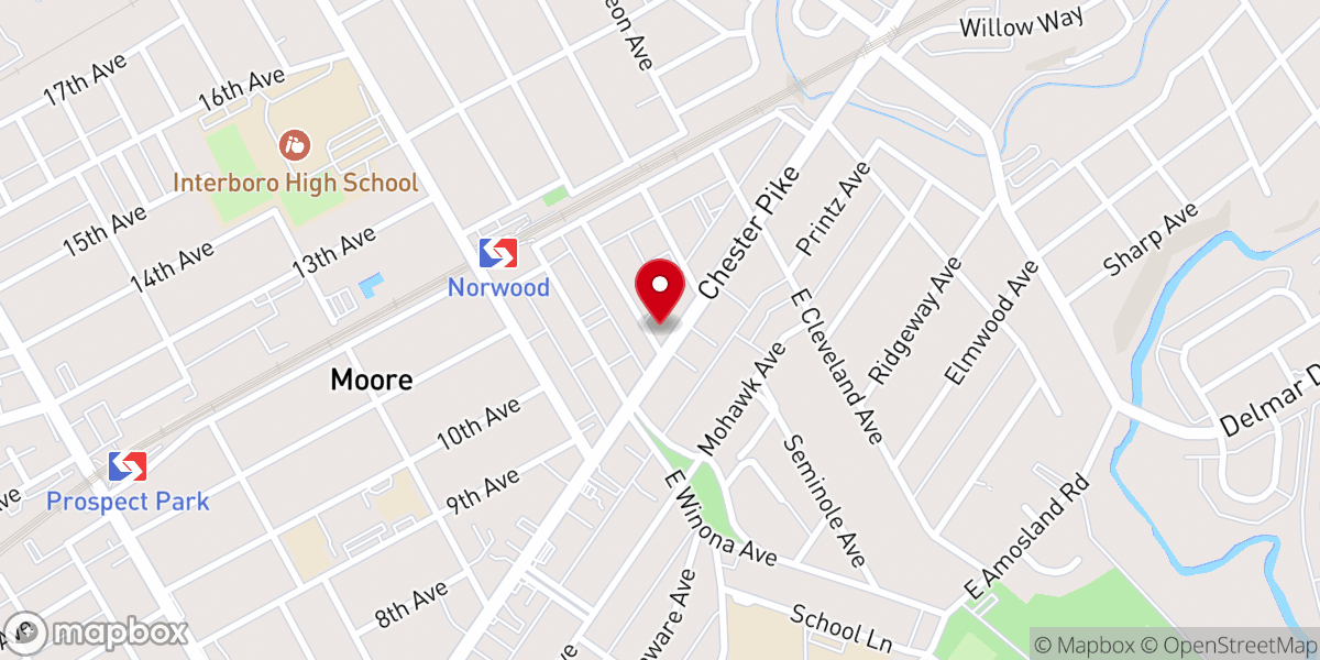 Map showing location of Norwood United Methodist Church
