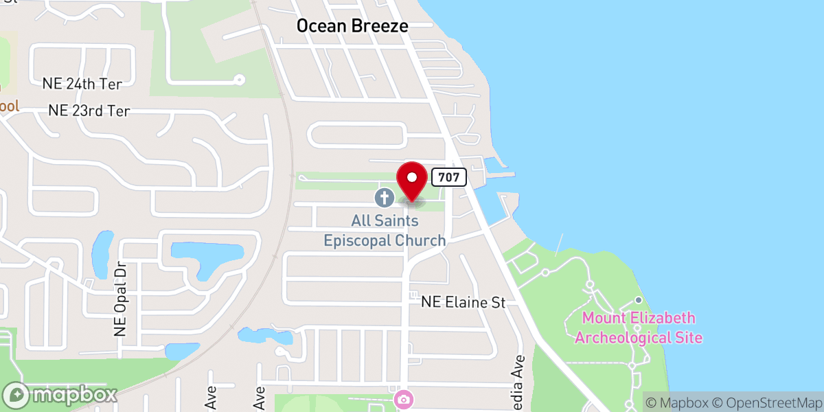 Map showing location of All Saints Episcopal Church