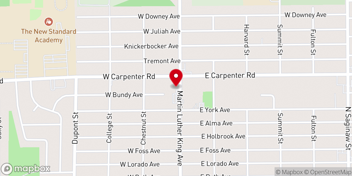 Map showing location of True Light Missionary Baptist