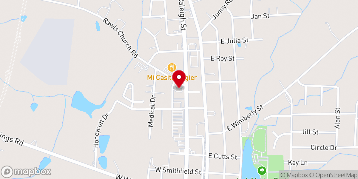 Map showing location of Lane & Associates Family Dentistry - Angier