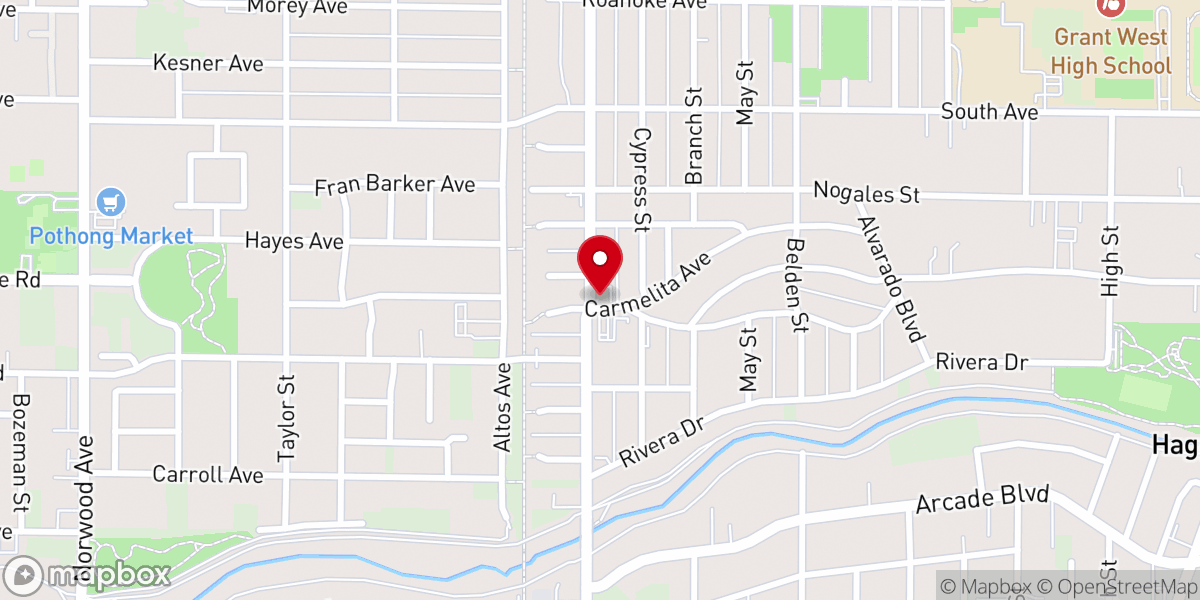 Map showing location of Pearly Gate Missionary Baptist