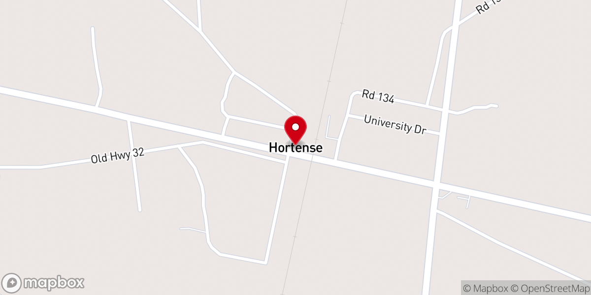 Map showing location of Hortense