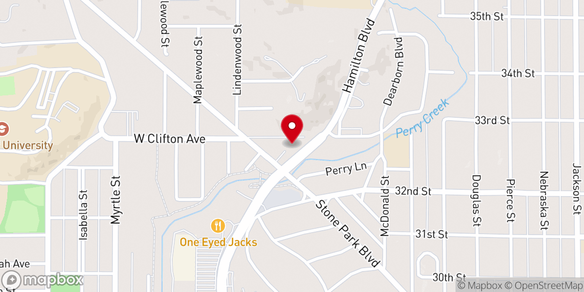 Map showing location of Meyer Brothers Colonial Chapel