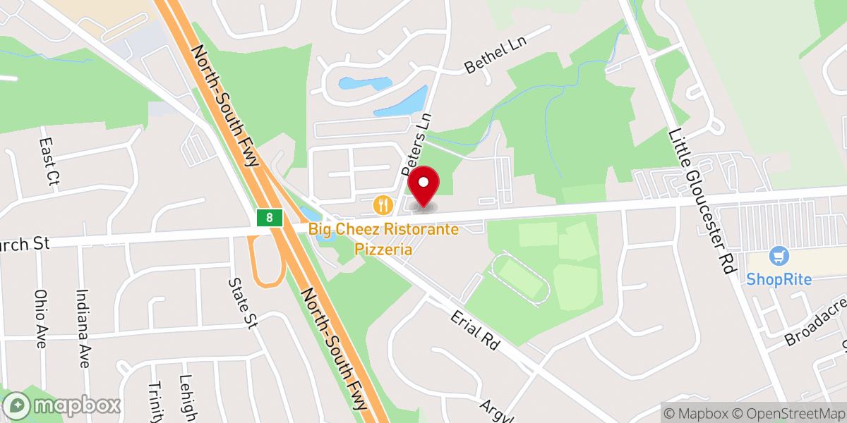 Map showing location of Bethel Church Office