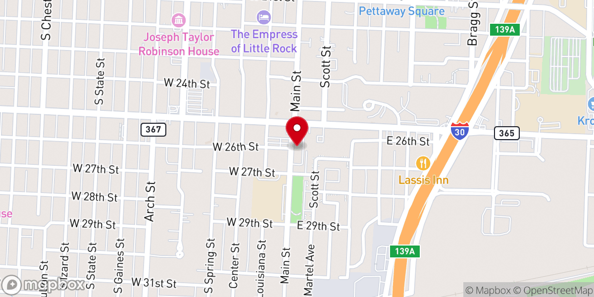 Map showing location of St. John Missionary Baptist Church