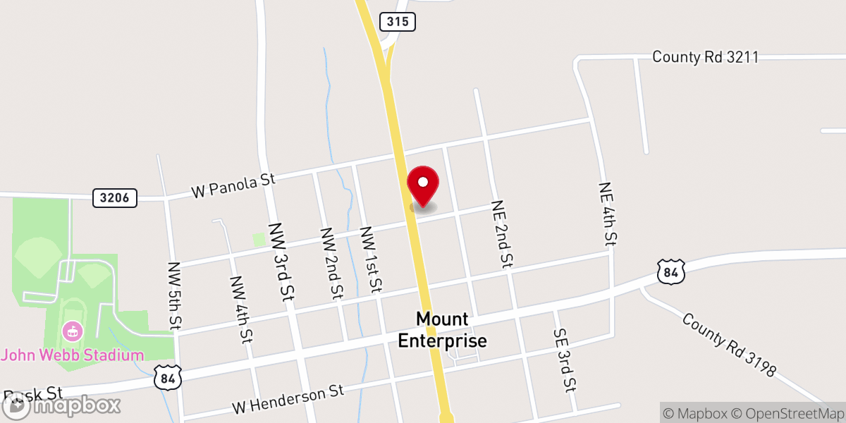 Map showing location of East Texas Baptist Area