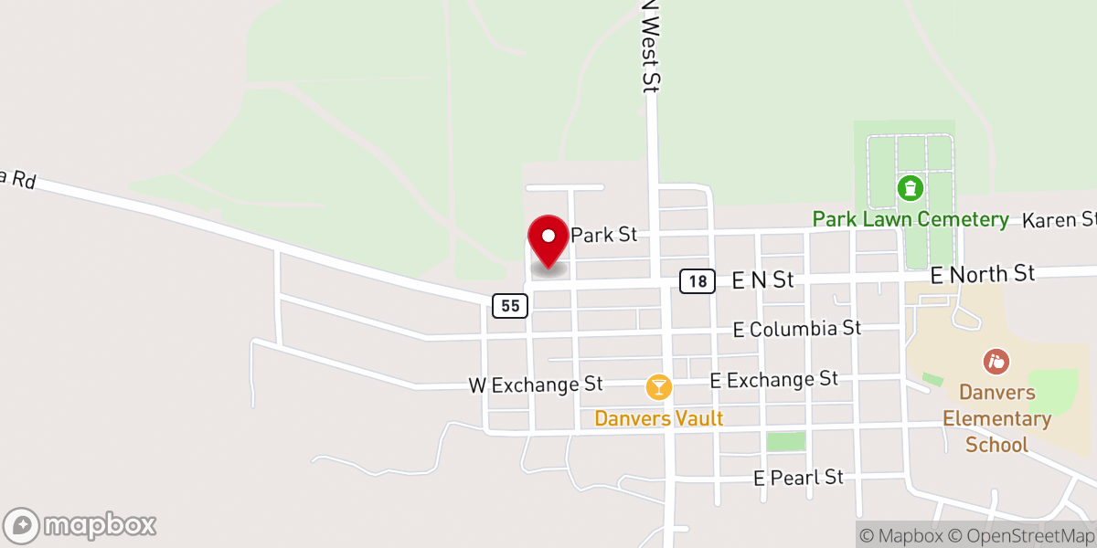 Map showing location of Zion Lutheran Church
