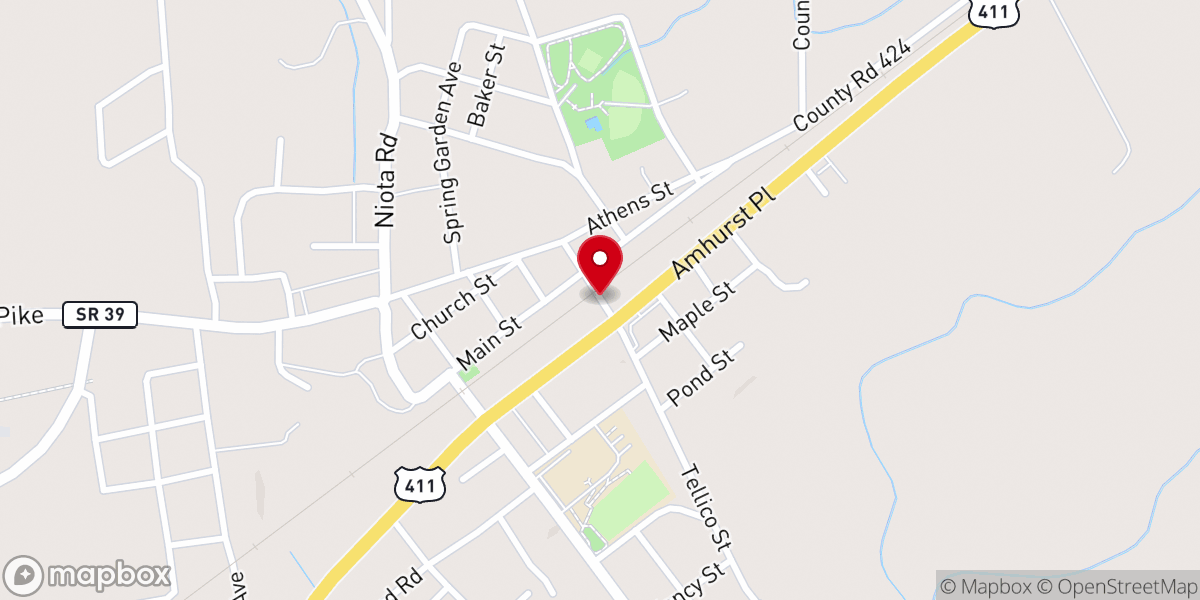 Map showing location of Shoal Creek Missionary Baptist Church
