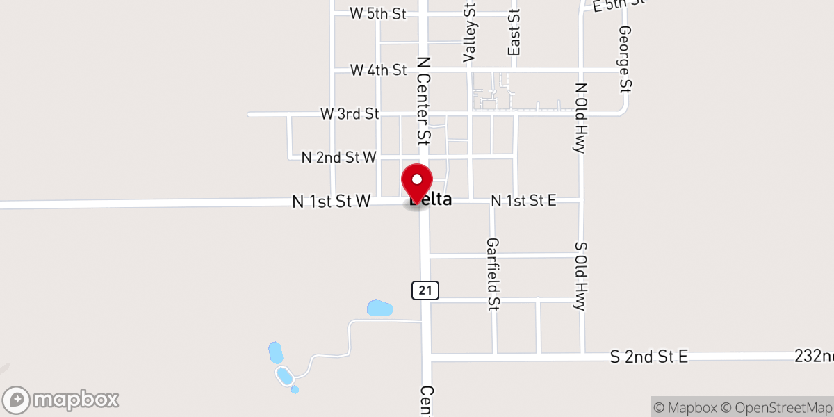 Map showing location of Delta Wedding Chapel