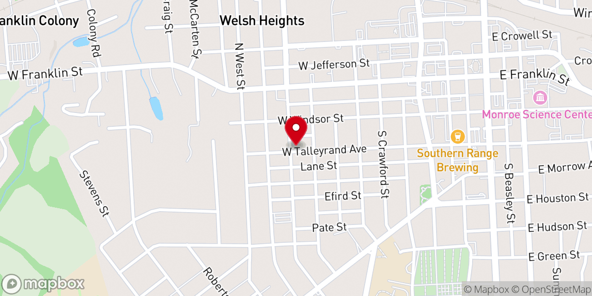 Map showing location of Langford Chapel Learning Center