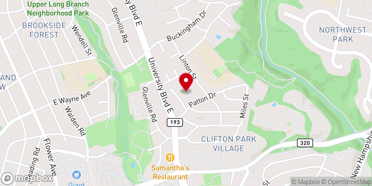 Map showing location of Silver Spring United Presbyterian Church