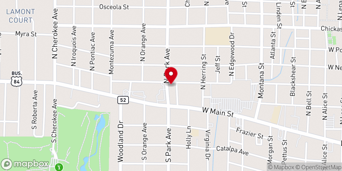 Map showing location of Temple Emanu-El