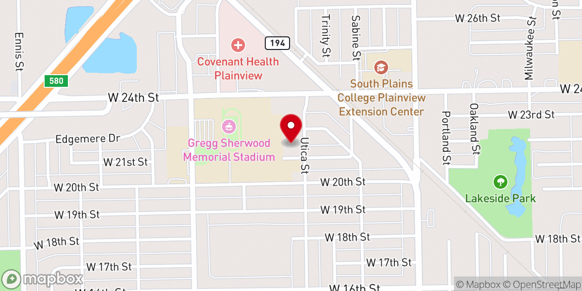 Map showing location of First Presbyterian Church